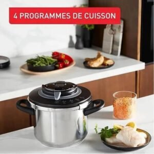 طنجرة ضغط SEB من الفولاذ المقاوم للصدأ سعة 6 لترات، مناسبة لجميع أنواع المواقد P4220705